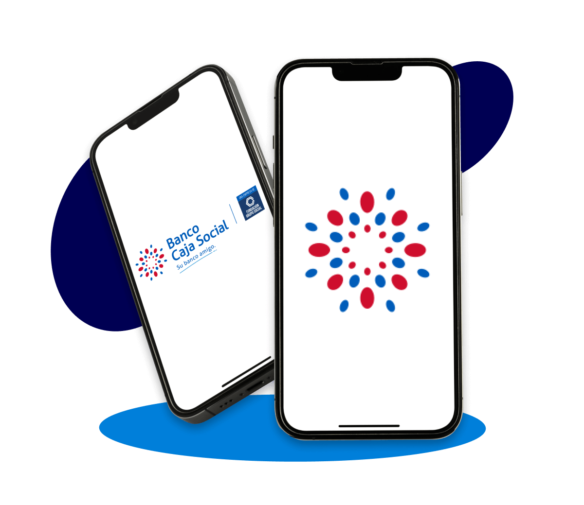 Celulares con el logo del Banco Caja Social