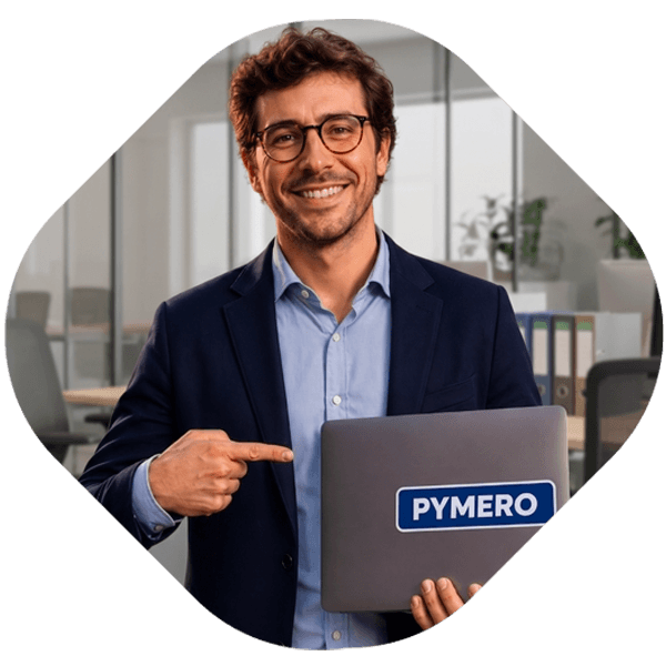 Empresario participando en la campaña Pymeros
