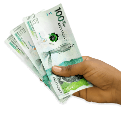 Mano sosteniendo billeteres