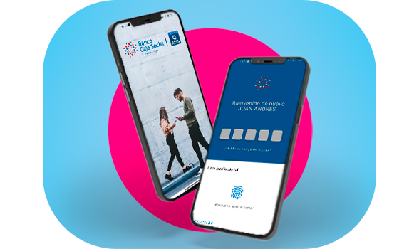 Celulares con la App del Banco Caja Social
