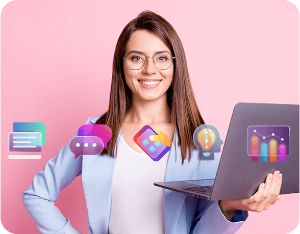 Empresaria con su computador