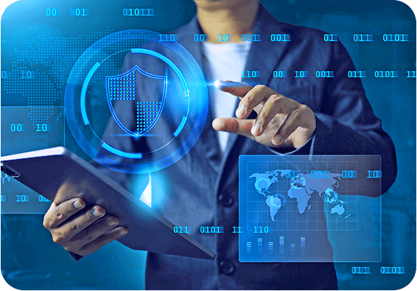 Empresario con tableta