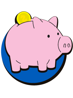 Vector de una alcancía en forma de cerdo