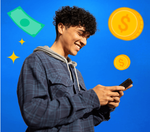 Joven abriendo su cuenta de ahorros Cuentamiga desde su celular