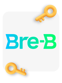 Logo de Bre-B junto a vectores de unas llaves