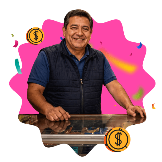 Empresario emocionado por la campaña del Banco Caja Social