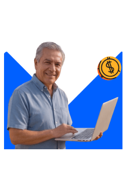 Hombre pensionado realizando el curso de educación financiera