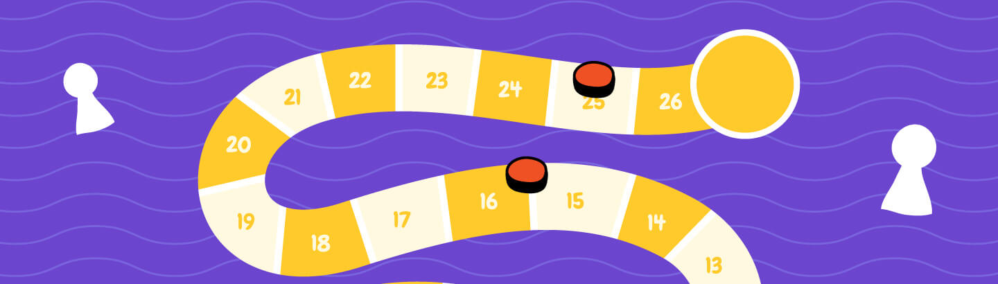 Juego de la culebrita con fichas