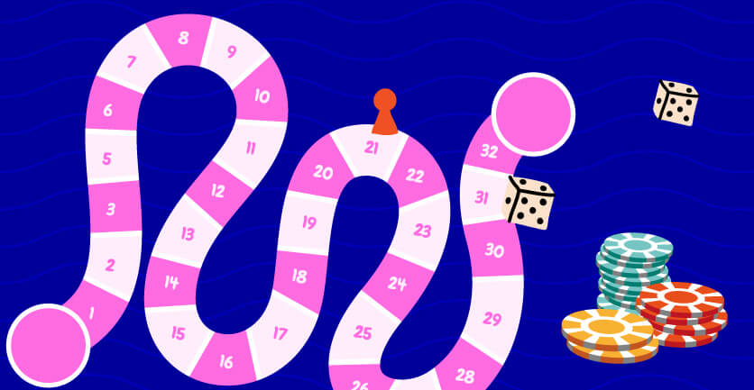 Juego de la culebrita con fichas