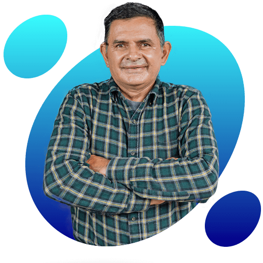Hombre con cuenta corriente del banco del Banco Caja Social